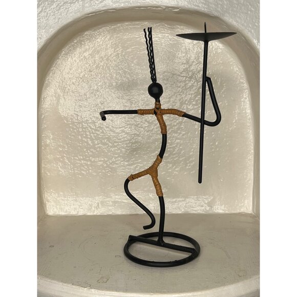 Vintage 1960's Pair of Laurids Lonborg Figure Dancing Candle Holders 9in & 12in - Picture 9 of 13